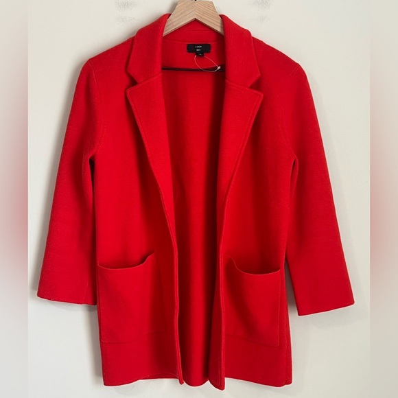 J. Crew Sweaters - J. Crew open-front long sweater-blazer red size XS
